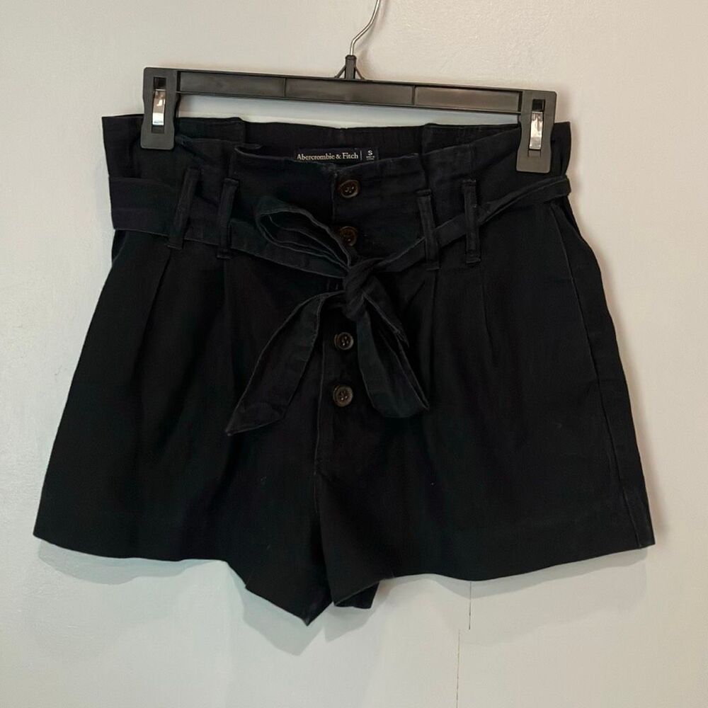 Abercrombie & Fitch Black High Rise Linen Blend Shorts Size Small #900